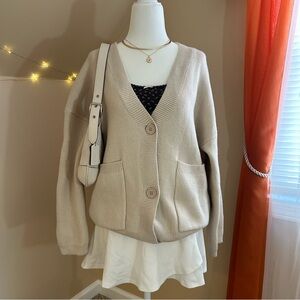 Princess Polly Oversized Cream Cardigan